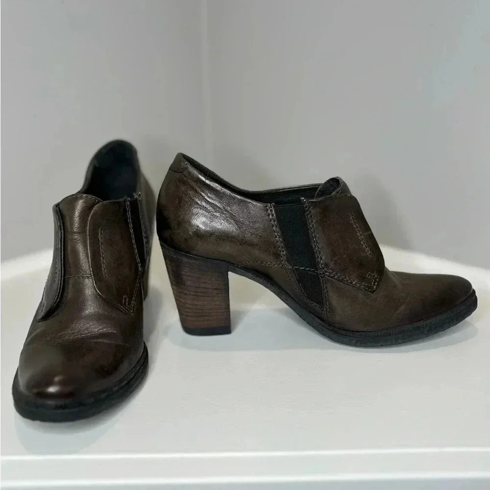 Mjus Italian Leather Slip On Brown Bootie